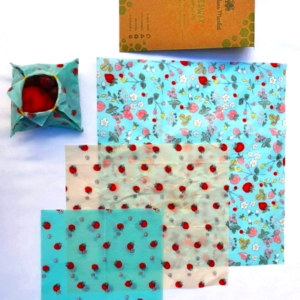 3 packs of reusable beeswax wraps